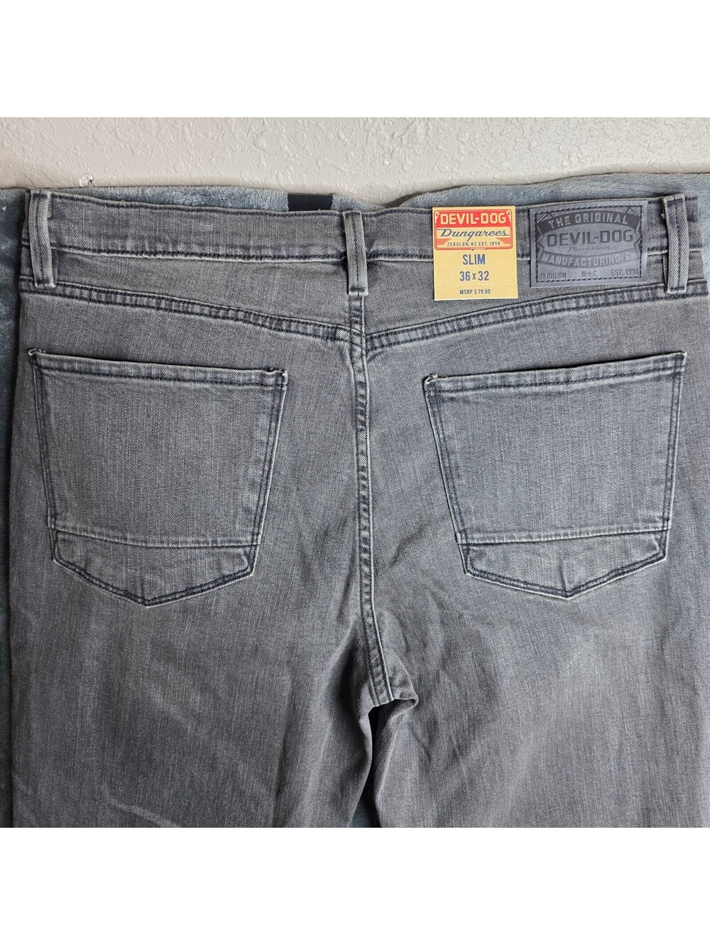 Devil-Dog Men's Gaston Slim Straight Jeans 36x32 - Picture 8 of 11